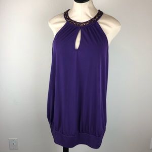 SOLD ❗️NWOT Lane Bryant Purple Top keyhole Front